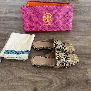 Tory Burch Carlotta Naya Brocade Embroidered Mules
